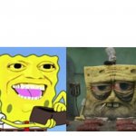 Spongebob Paying vs Spongebob Broke template