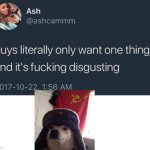 Guys only want a communist dog | image tagged in guys only want one thing | made w/ Imgflip meme maker