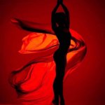 Dancer silhouette red
