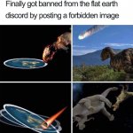 Banned from flat earth page meme