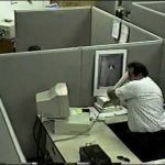 Man breaking Computer