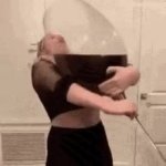 Woman giant glass wine GIF Template