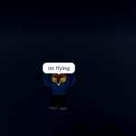He is flying