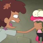 Amphibia don’t you dare talk about pineapple on my pizza meme