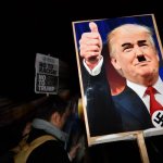 Trump and his idol, Hitler. Democracy under fire. meme