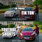 Top gear cars comparison | TIK TOKERS; TIK TOK; YOUTUBE SHORTS | image tagged in top gear cars comparison | made w/ Imgflip meme maker