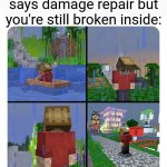 This is so me | When the shampoo says damage repair but you're still broken inside: | image tagged in sad grian,memes,funny | made w/ Imgflip meme maker