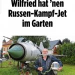 Rentner hat ne Mig im Garten