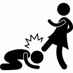 Woman kicks man template