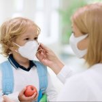 mother child with masks