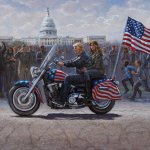 Trump on motorcycle