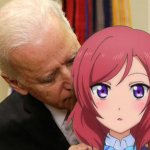 Joe Biden sniffing anime girl template