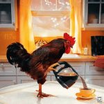Morning Rooster with Coffee GIF Template