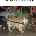 Daisy whick | Pov: John wick died | image tagged in dog with sword and glowing eyes | made w/ Imgflip meme maker