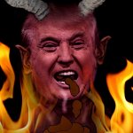 Trump shows his true self as Satan, the Devil meme