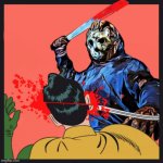 jason voorhees and robin | image tagged in jason voorhees and robin,batman slapping robin,jason voorhees,friday the 13th,halloween,batman and robin | made w/ Imgflip meme maker