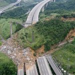 Huge landslide blocking highway