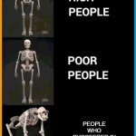 Abnormal human skeleton | PEOPLE WHO SUCCEEDED IN RETURNING TO MONKE | image tagged in abnormal human skeleton,return to monke,anti meme | made w/ Imgflip meme maker