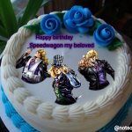 happy birthdayyy | Happy birthday; Speedwagon my beloved; @notsonice.sevi | image tagged in sorry cake,jojo's bizarre adventure,speedwagon | made w/ Imgflip meme maker