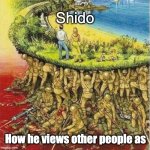 Persona 5 Shido | Shido How he views other people as | image tagged in soldiers hold up society | made w/ Imgflip meme maker