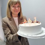 Katya happy with cake
