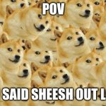 Multi Doge | POV YOU SAID SHEESH OUT LOUD | image tagged in memes,multi doge | made w/ Imgflip meme maker