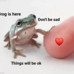 frog is here dont be sad meme