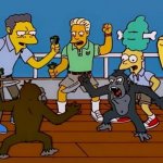 Simpsons monkeys fight