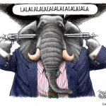 Republican elephant fighting off facts and evidence meme