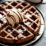 Chocolate buttered waffle