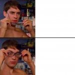 glasses on and off meme