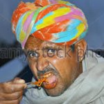 A hindu eating picture