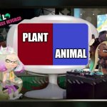 Splatfest Template | PLANT; ANIMAL | image tagged in splatfest template | made w/ Imgflip meme maker