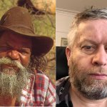 Cliff Tjapaltjarri and his oldest son Andrew Cliff Tjapaltjarri meme