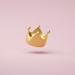 crown on pink ground