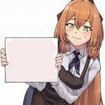 Anime girl with a sign template