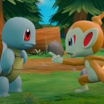 Chimchar is angry at Squirtle