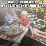 MArio Terance sitting on my Aunts Lap