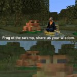 Frog of the swamp, share us your wisdom meme