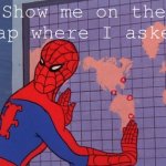 Spiderman show me on the map where I asked