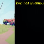 King has an announcement meme