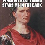 ceasar | THE FACE I MAKE WHEN MY BEST FRIEND STABS ME IN THE BACK | image tagged in ceasar | made w/ Imgflip meme maker