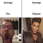 average x fan vs average x enjoyer meme