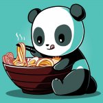 panda eating ramen