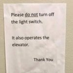 It operates the elevator