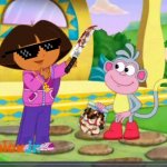 Dora Being Piggy | image tagged in lucky dora,dora the explorer,roblox piggy,granny,piggy | made w/ Imgflip meme maker