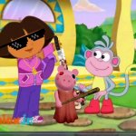 Dora Killing Piggy | image tagged in dora packing up,dora the explorer,roblox piggy,piggy,granny | made w/ Imgflip meme maker