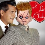 i love lucy | image tagged in i love lucy,childs play,chucky,lucille ball,ricky,mashup | made w/ Imgflip meme maker