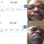 Sad guy google search meme