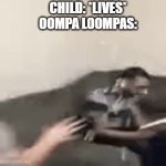 oompa loompas are very angry and need mental support | CHILD: *LIVES*
OOMPA LOOMPAS: | image tagged in gifs,not really a gif,oompa loompas | made w/ Imgflip video-to-gif maker